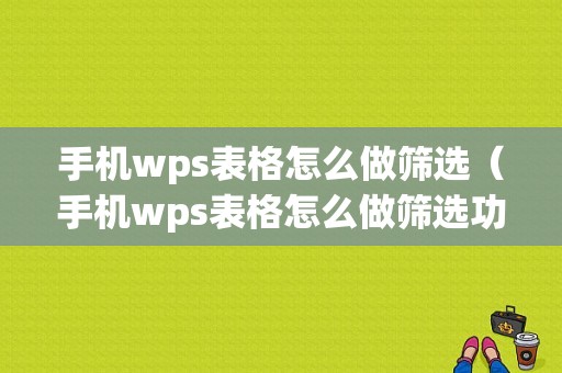 手机wps表格怎么做筛选（手机wps表格怎么做筛选功能）